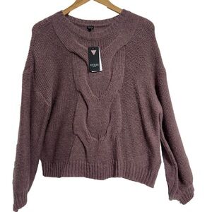 NWT GUESS Ruth Purple Oversized Sweater, Size Small, #362